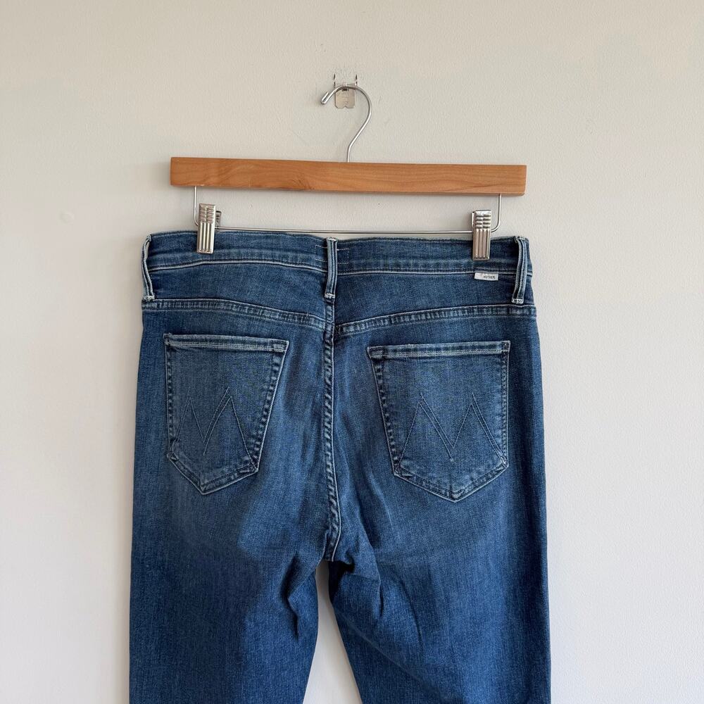 Mother The Weekender Fray Denim High Rise Flared Jeans Blue 30 - Picture 13 of 16